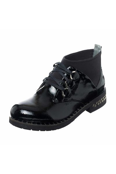 İriadam K406-5 Black Patent Leather Large Size Women's Boots