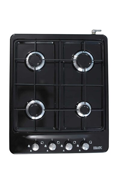 ERATO 4 Gözlü Setüstü Ocak Üstten Düğmeli Siyah Lpg Tüp Uyumlu