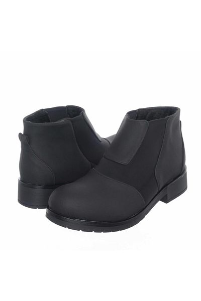 İriadam K382 Black Nubuck Stretch Large Size Women's Boots