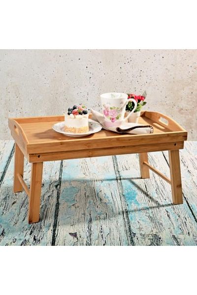Kosova Ksv Bamboo Footed Serving Tray - Bed Serving Tray