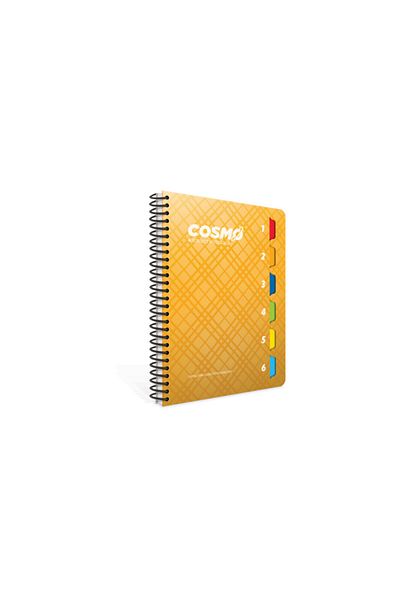 Gıpta Cosmo A4 Spiral 6 Separator PP Cover Notebook 200 Sheets Lined (Pack of 2) 3986