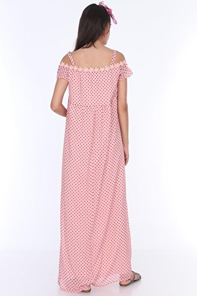 Işşıl 8550-çiçek Yaka Puanlı Maxi Hamile Elbise