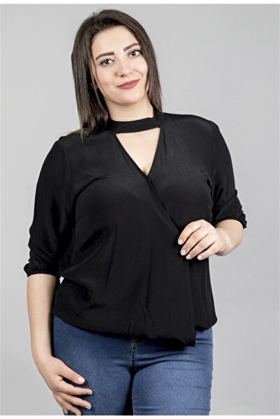 MYLİNE 3/4 Kollu Önden Kruvazeli Bluz