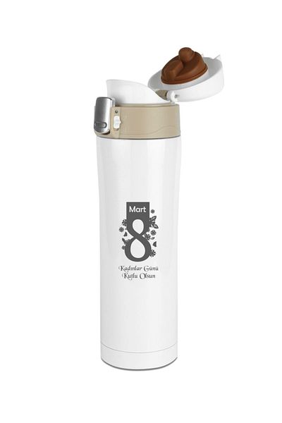 BAYLAR Quality Double Layer Stainless Steel 500 ml Thermos Cup Women's Day Themed