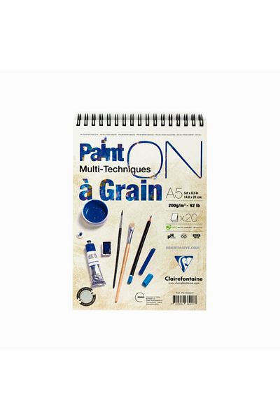 Esmo Clairefontaine A5 Bloc de desen cu vopsea pe grâu 200 gr 20 coli Caiet de pictură Spiral superior Pd966217