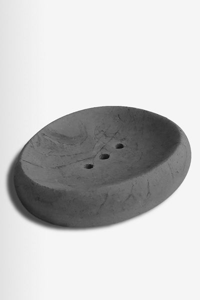 Ghogol Home Elliptical Concrete Soap Dish - Dark Gray