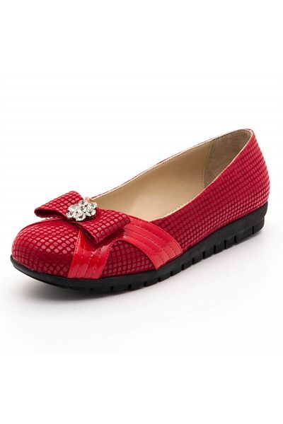 İriadam 18539 Red Drop Print Large Size Ballerinas