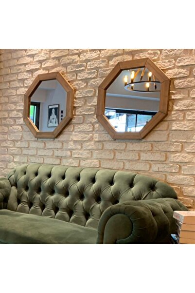 NEOstill 2 li Ahşap Sekizgen Ayna 60 cm A606