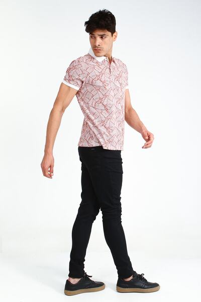 Collezione Men's White Polo Neck Sports T-shirt - Regular Short Sleeve