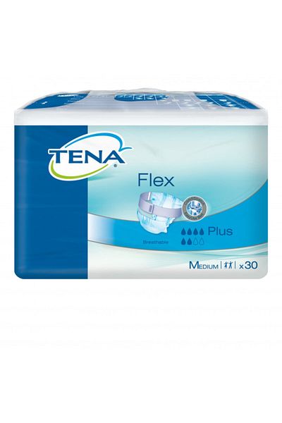 TENA Tena Flex Plus , Incontinence Adult Diapers, Belted, Medium, 30 Count