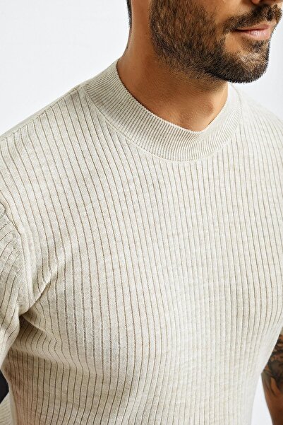 CHUBA Ανδρικό πλεκτό πουλόβερ με κοντό μανίκι με λαιμόκοψη 21w301