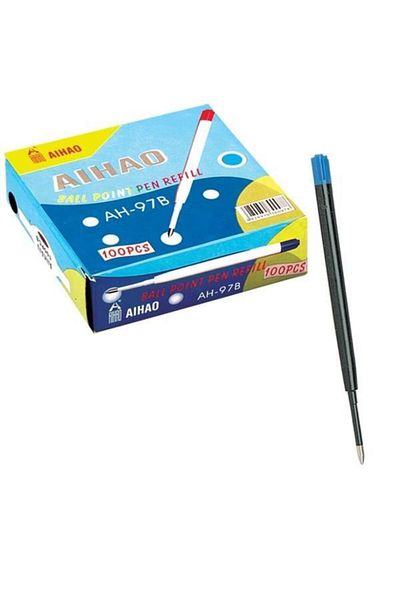 Mikro Ballpoint Pen Refill Refill Plastic Parker Blue 100 Pieces (1 Pack 100 Pieces)