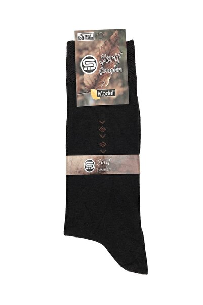 Şerif 12'li Kahverengi Dikişsiz Parfümlü Modal Erkek 200 Iğne Mevsimlik Çorap