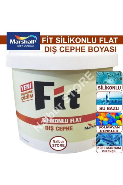 Marshall Fit Silikonlu Flat Dış Cephe Boyası 15LT=20KG BEYAZ-Kir tutmaz-Solmayan renkler-Kokusuz