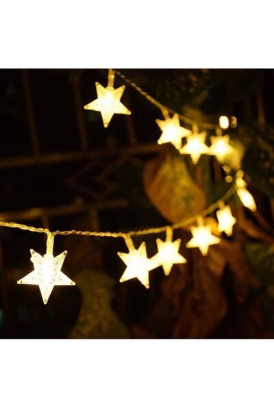 ORİJİNALDÜKKAN 4 Metre Pilli Led Işıklı Yıldız Dizeleri Dekoratif Lamba Ev Aydınlatma Organizasyon Süsleme