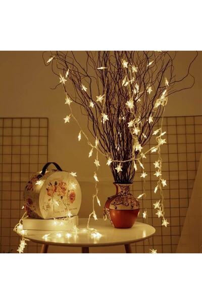 ORİJİNALDÜKKAN 4 Metre Pilli Led Işıklı Yıldız Dizeleri Dekoratif Lamba Ev Aydınlatma Organizasyon Süsleme