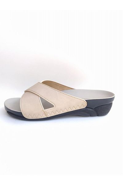 Ceyo Women's Beige Venice-9 Orthopedic Slippers