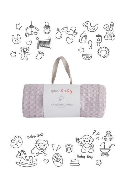 Upline Baby Lilac 100% Cotton Baby Blanket (100x150)