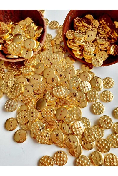 canan dizayn Buton metalizat cu 2 găuri, auriu, 12,5 mm, pachet de 20