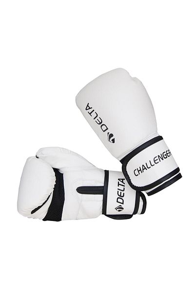 Delta Challenger Dura-Strong White-Black Boxing Gloves