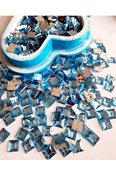canan dizayn Piatră Pătrată 12 mm Albastră 25 Bucăți.