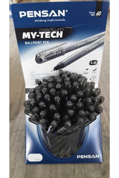 Pensan 2250 قلم حبر جاف ماي تيك 1.0 ملم أسود (عبوة من 60 قلم) Pe02250tksıst