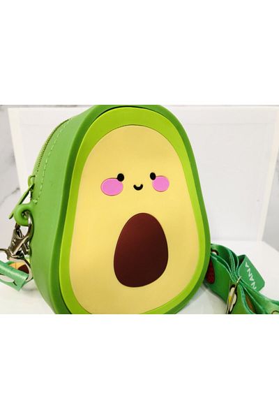 Techno phone Cute Avocado Silicone Strap Shoulder Bag 12x9.5 Cm