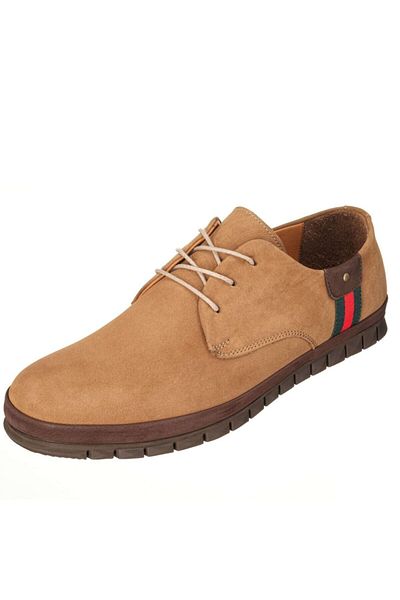 İriadam Ag8800 Sand Large Size Calf Leather Comfortable Wide Fit Men's Sports Shoes