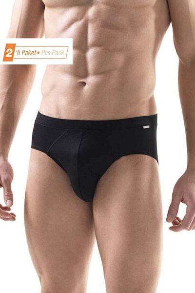 Blackspade Ανδρικό Slip Black 94% Modal 2 Pack Economic Pack