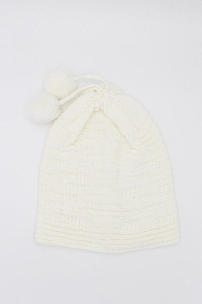toptanhanem Men's White Pompom Wool Beret - Bring Warmth and Style Together