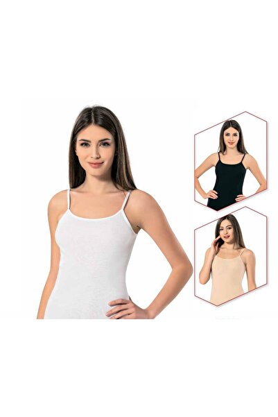 Erdem Iptank Top Cotton Atlet 2'li Bej