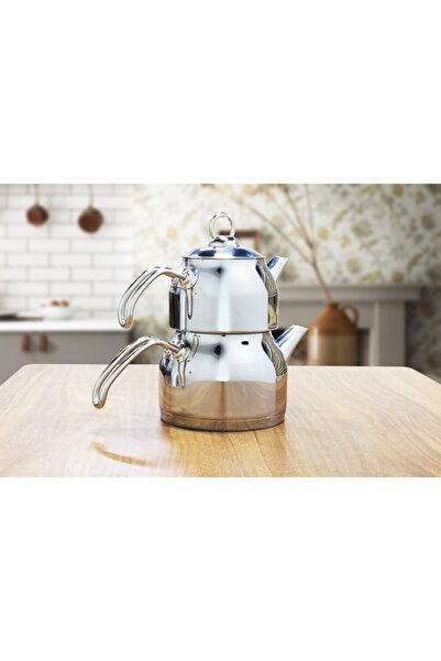 Genel Markalar Sude Aile Boy Çelik Kulp Çaydanlık Takımı