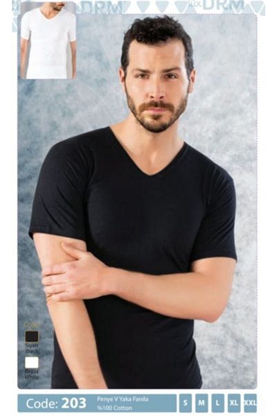 LÜXDRM Luxury Drm Cotton V-Neck Men's Undershirt 203 (Two Pieces)