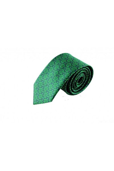 Brianze Green Patterned Handkerchief Tie