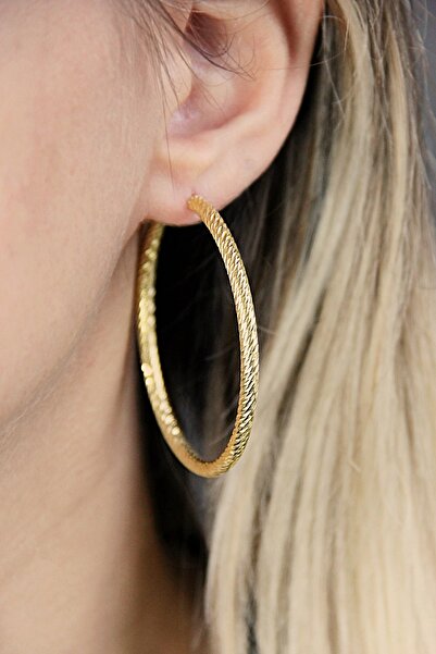 Argentum Concept Altın Kaplamalı 925 Ayar Gümüş Burma Halka Küpe - K089401