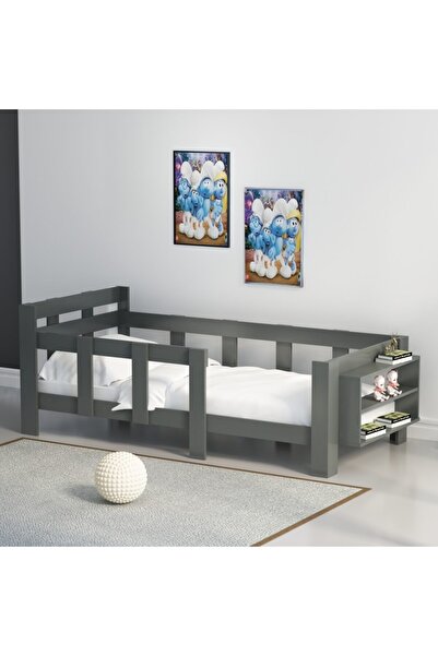 NEWLİNE Dekormia Montessori Karyola ( 90x190 Cm Yatak Uyumludur ) W44 Antrasit