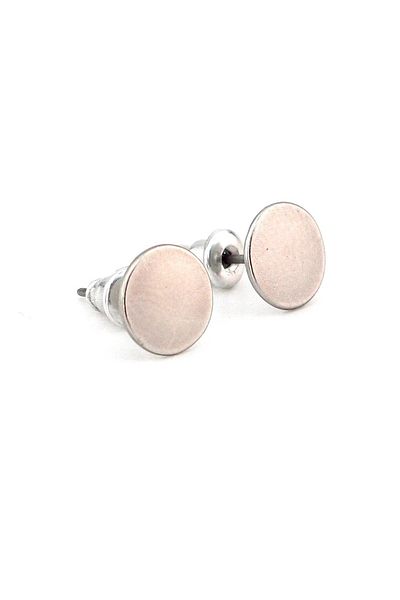Solfera Matte Gray Colored Round Circle Men's Women's Earrings E874
