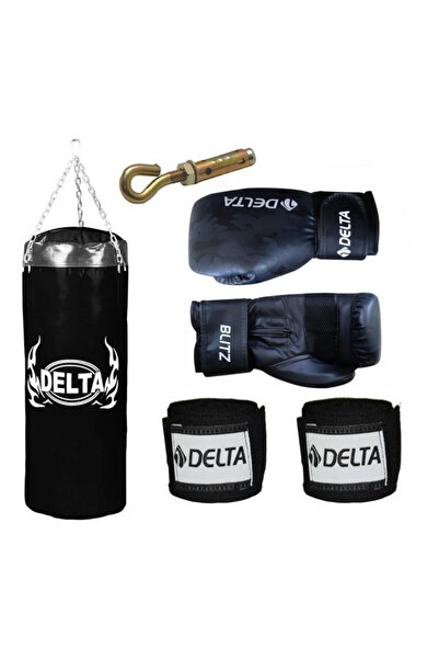 Delta Covy Boks Seti (70 X 30 Cm Boks Torbası - Boks Eldiveni - El Bandajı - Askı Aparatı)