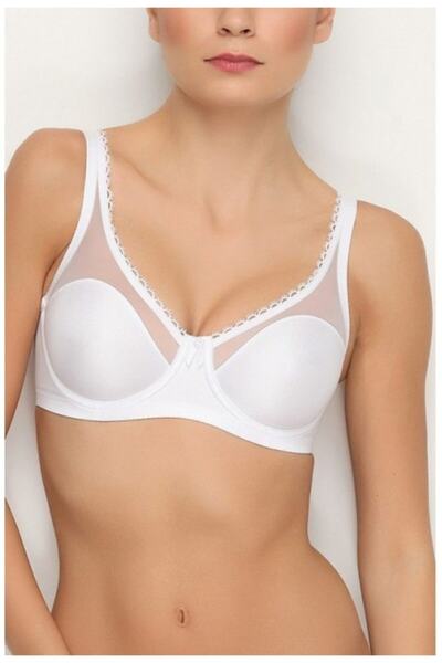 Yeni İnci Kadın Beyaz Süngersiz Balenli Toparlayıcı Desteksiz Minimizer Sütye...