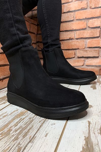 Riccon Μαύρα Suede Ανδρικά Μποτάκια 0012m04