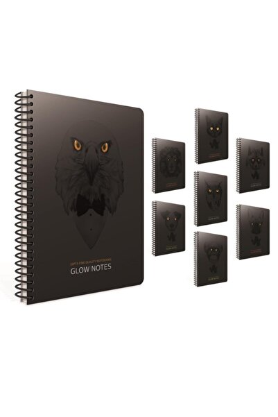 Gıpta Glow Notes Spiralli Karton Kapak Defter 17x24cm 80 Yaprak Kareli (4 Lü ...