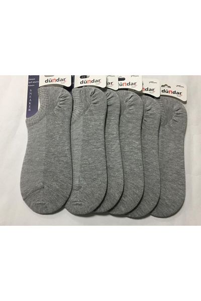Dündar Pack of 12 Men's Gray Cotton Seamless Sneaker Booties