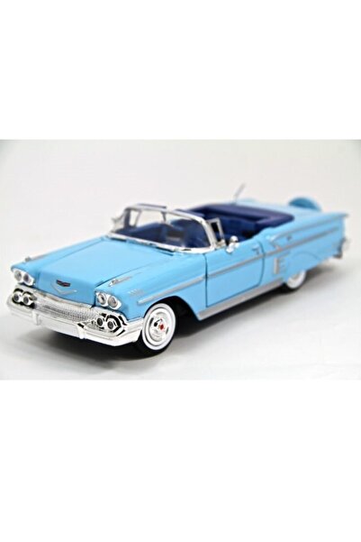 VARDEM OYUNCAK موتورماكس دييكاست 1:24 1958 تشيفي إمبالا - موديل سيارة زرقاء