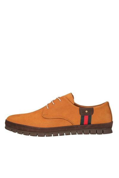 İriadam Ag8800 Tan Large Size Calf Leather Comfortable Wide Fit Men's Sports Shoes