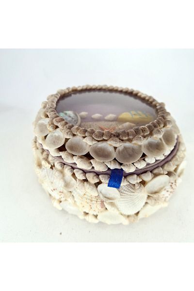evinizdeki okyanus esintisi turkuaz hediyelik Above Aquarium Round Box