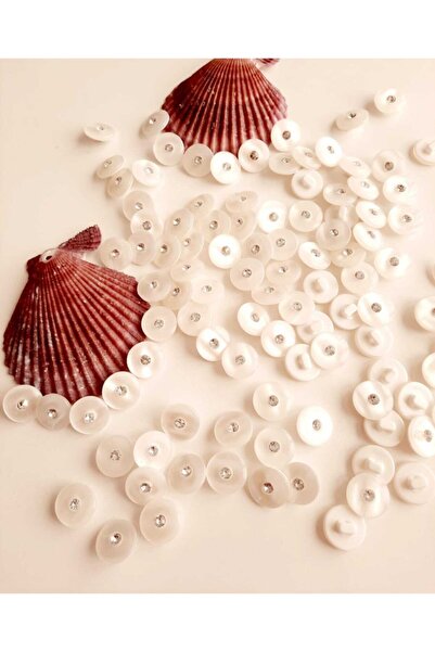 canan dizayn 15 Mm Taşlı Ayaklı Sedef Düğme 20'li Paket.