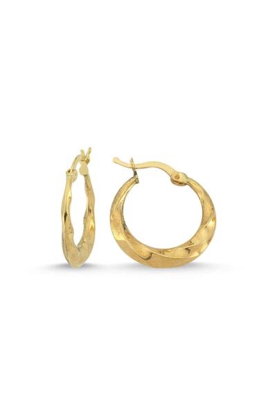 Sembol Gold Altın Halka Küpe 2.0 Cm 14 Ayar