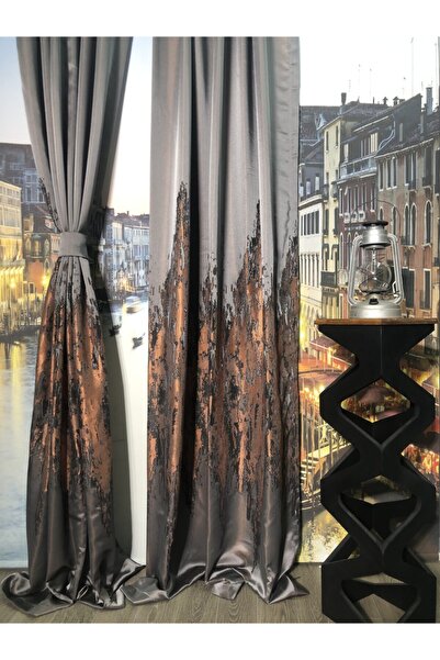 rendecioğlutekstil Rendecioğlu Tekstil Ateş Panel Fon Perde Takım Halinde 2 A...