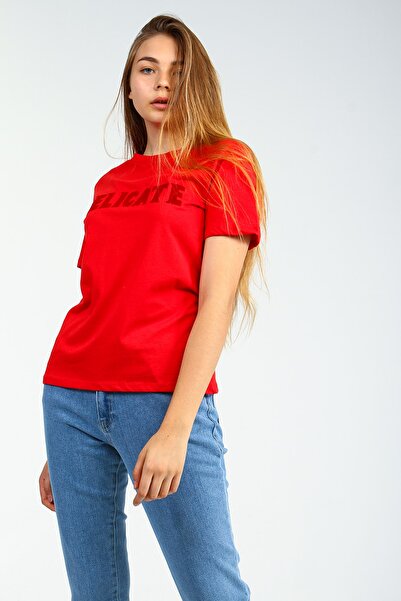 Collezione Women's Red Sports Printed Regular T-shirt - O Neck, Short Sleeve