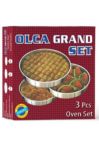 Olca Grand Fırın Tepsi Seti Paslanmaz Çelik 3'lü (34, 38 Ve 42 Cm)